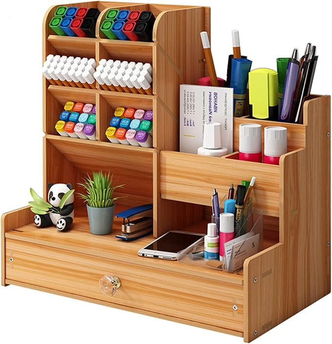 Marbrasse Upgraded Wooden Pencil Holder, Pen Organizer for Desk, Easy Assembly, Art Supply Organi... | Amazon (US)