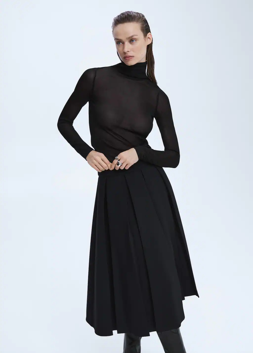 Semi-transparent sweater | MANGO (US)