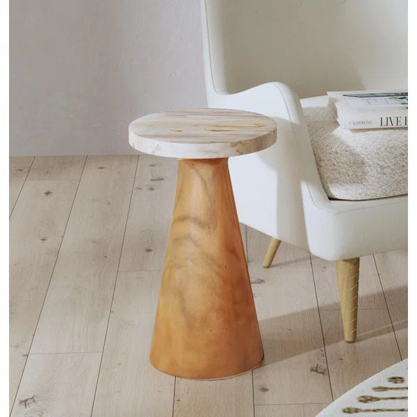 Kayu Petrified Wood Pedestal Table | Wayfair North America