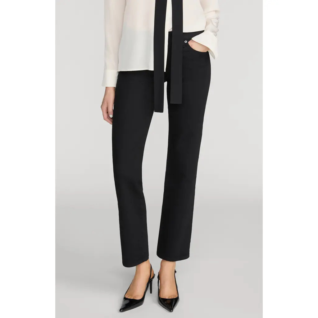 FRAME The Cigarette Low Rise Slim Straight Leg Jeans in Black at Nordstrom, Size 27 | Nordstrom