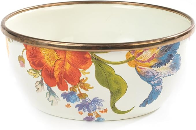 MACKENZIE-CHILDS Enamel Pinch Bowl, Small Bowl for Kitchen Ingredients, 1.5-Cup Capacity, White F... | Amazon (US)