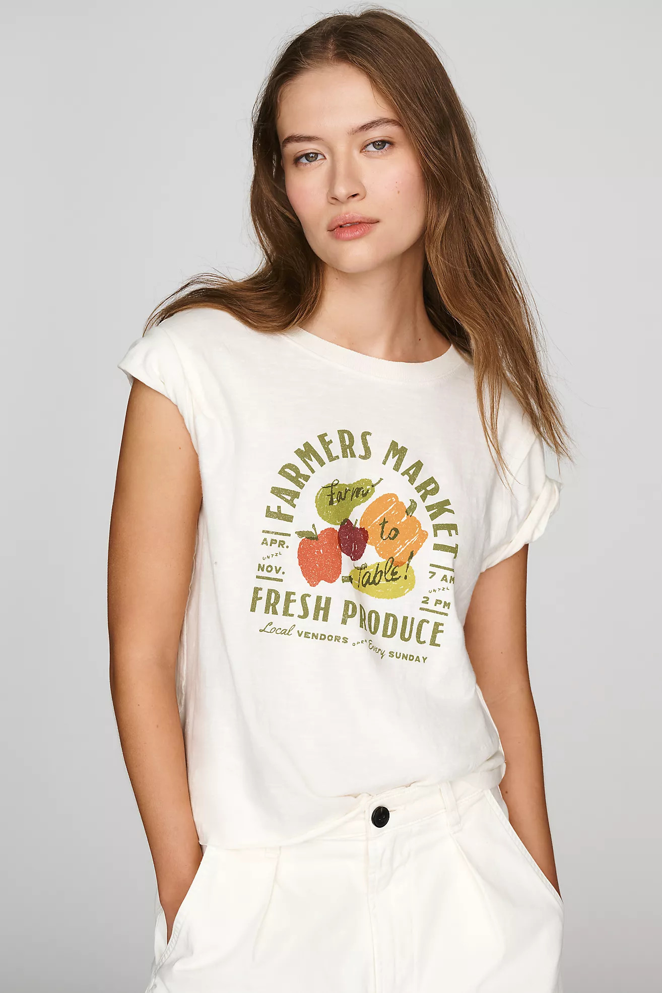 Maeve Caitlin 100% Cotton Boxy Tee | Anthropologie (US)