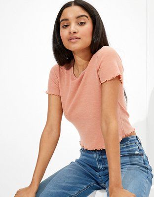 AE Waffle Baby Tee | American Eagle Outfitters (US & CA)