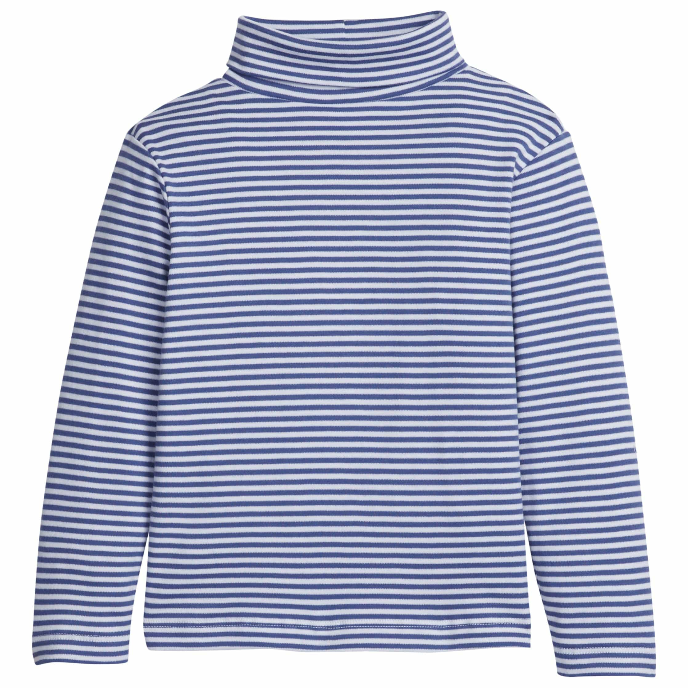 Gray Blue Striped Turtleneck - Kids Long Sleeve Top | Little English