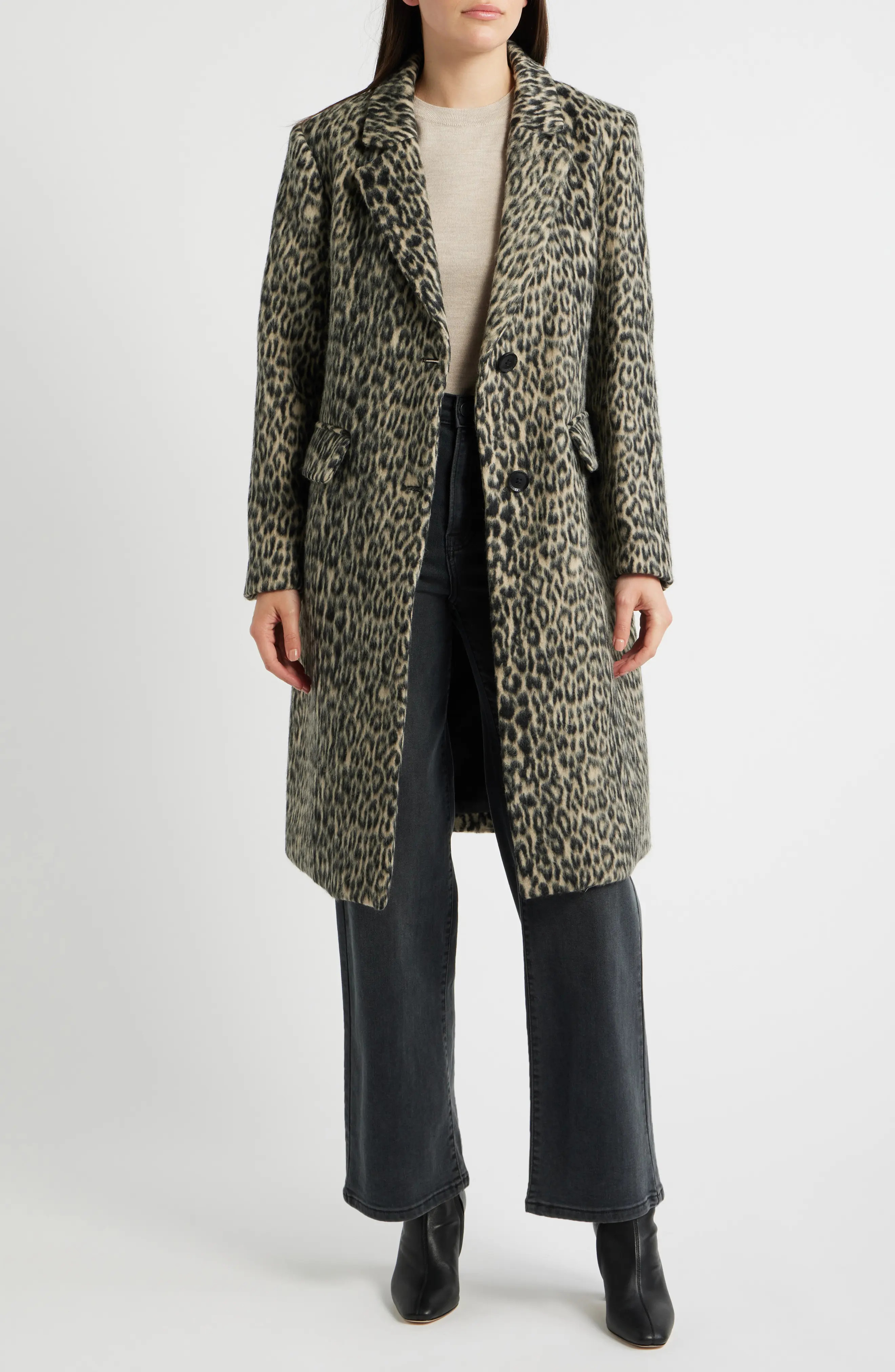 BCBG Leopard Print Faux Fur Coat (Women) | Nordstrom | Nordstrom