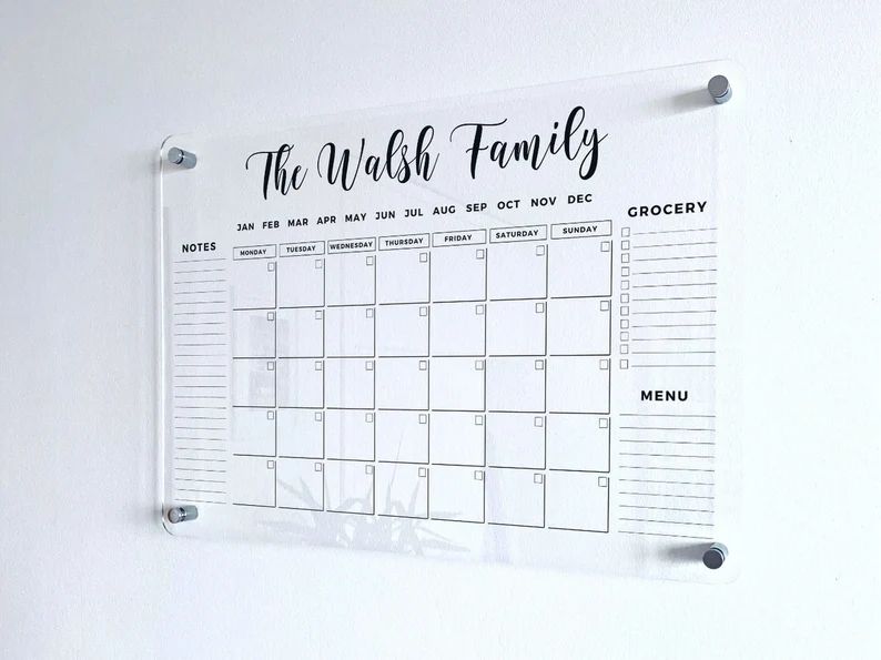 FREE PREVIEW Acrylic Family Planner Wall Calendar  - Etsy | Etsy (US)