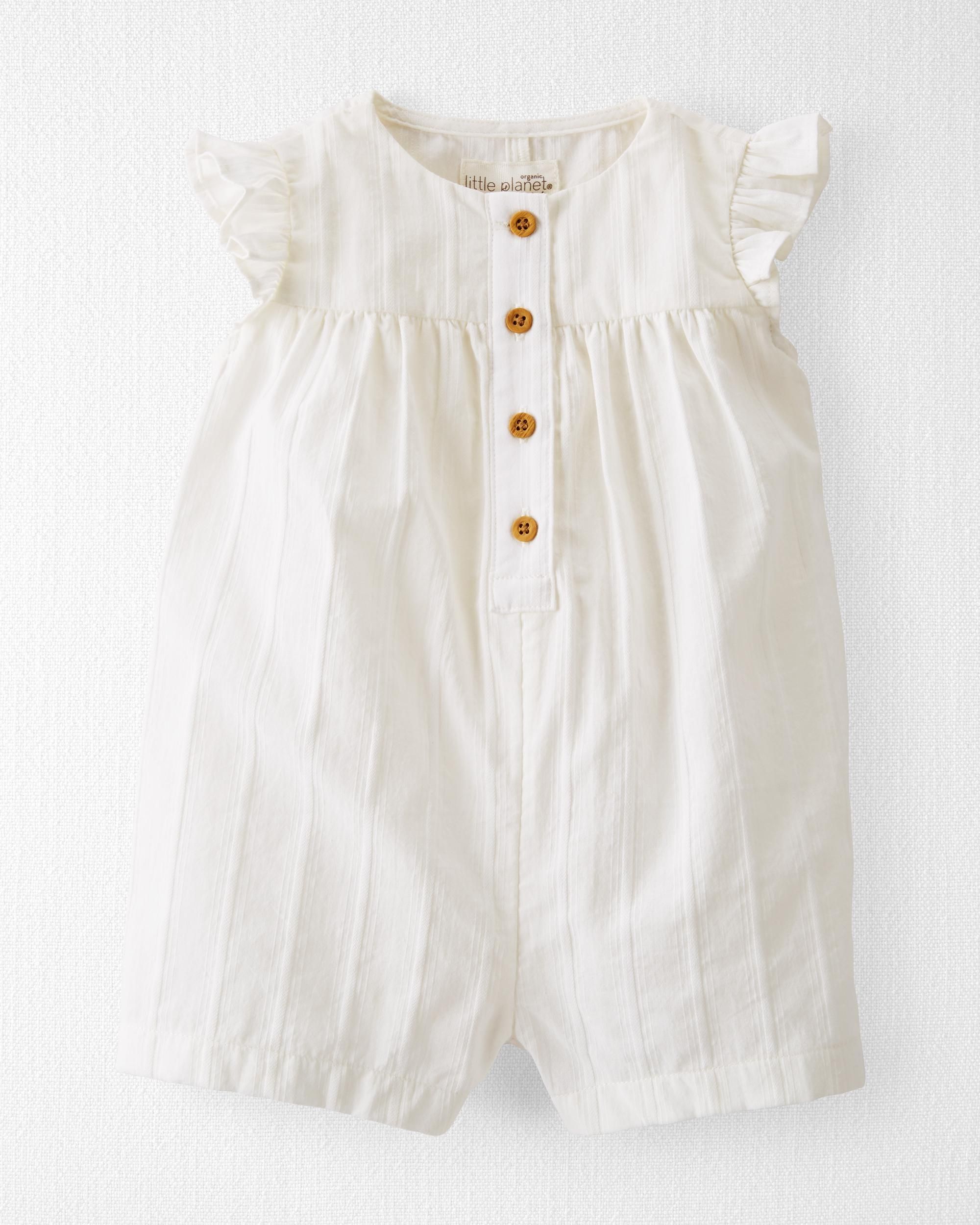 Baby Textured Woven Organic Cotton Romper | Carter's