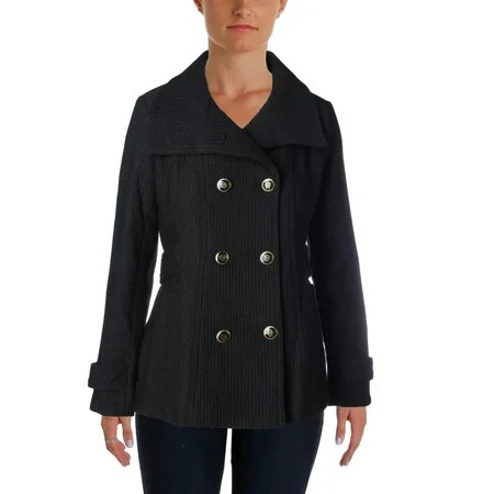 Jessica Simpson Womens Wool Blend Textured Pea Coat | Walmart (US)