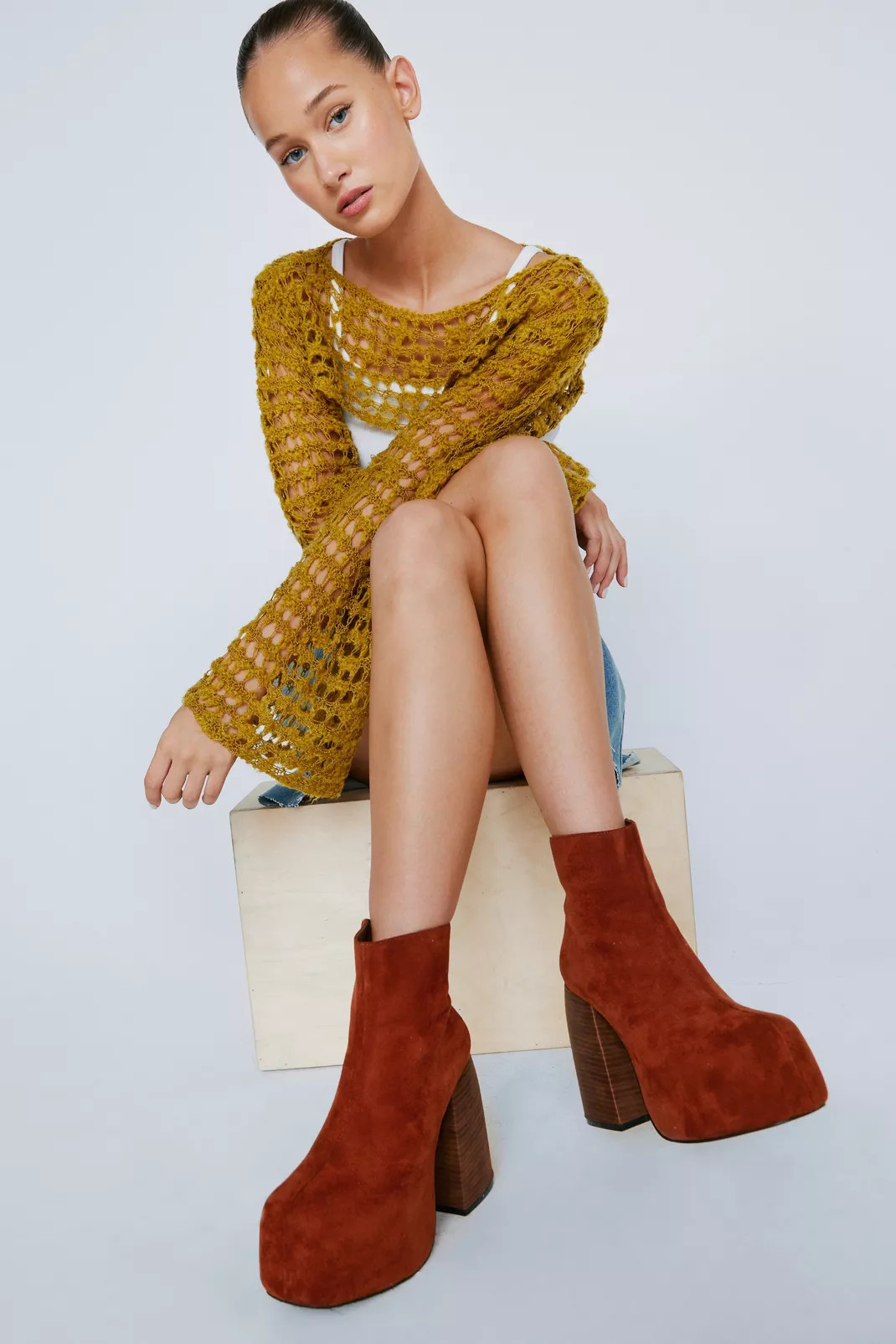 Faux Suede Platform Ankle Boots | Nasty Gal (US)
