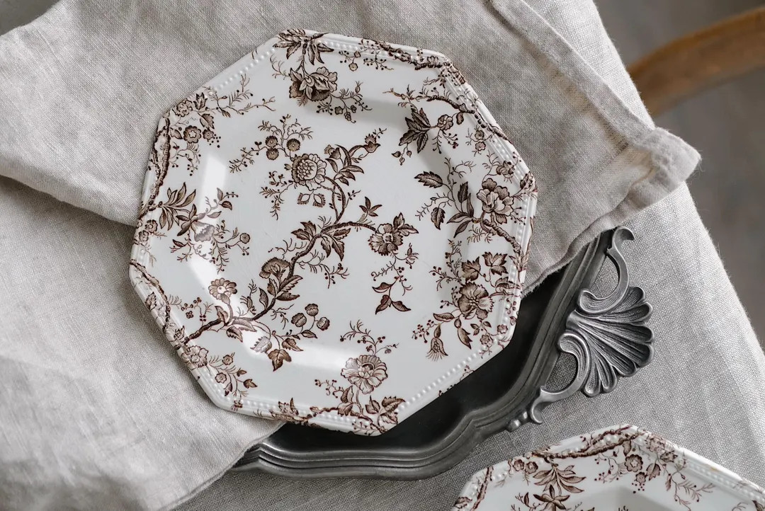 Vintage Johnson Brothers Bread Plate: Hyde Park Brown Transferware, Made in England - Etsy | Etsy (US)