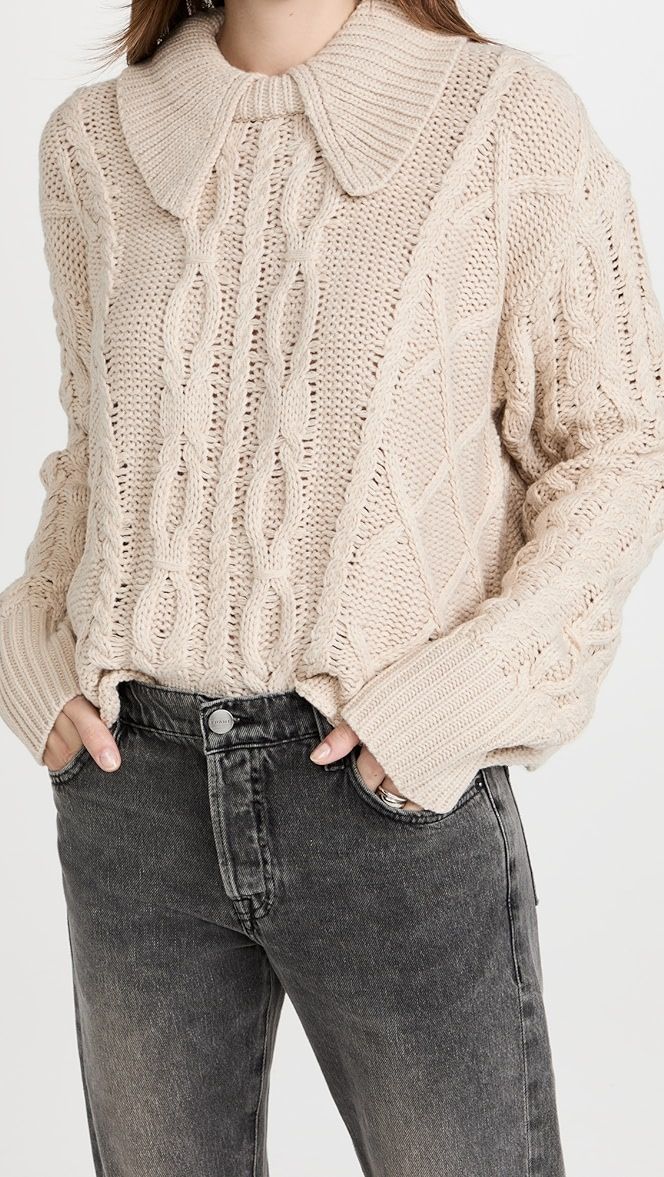 Chunky Knit Pullover with Collar | Shopbop