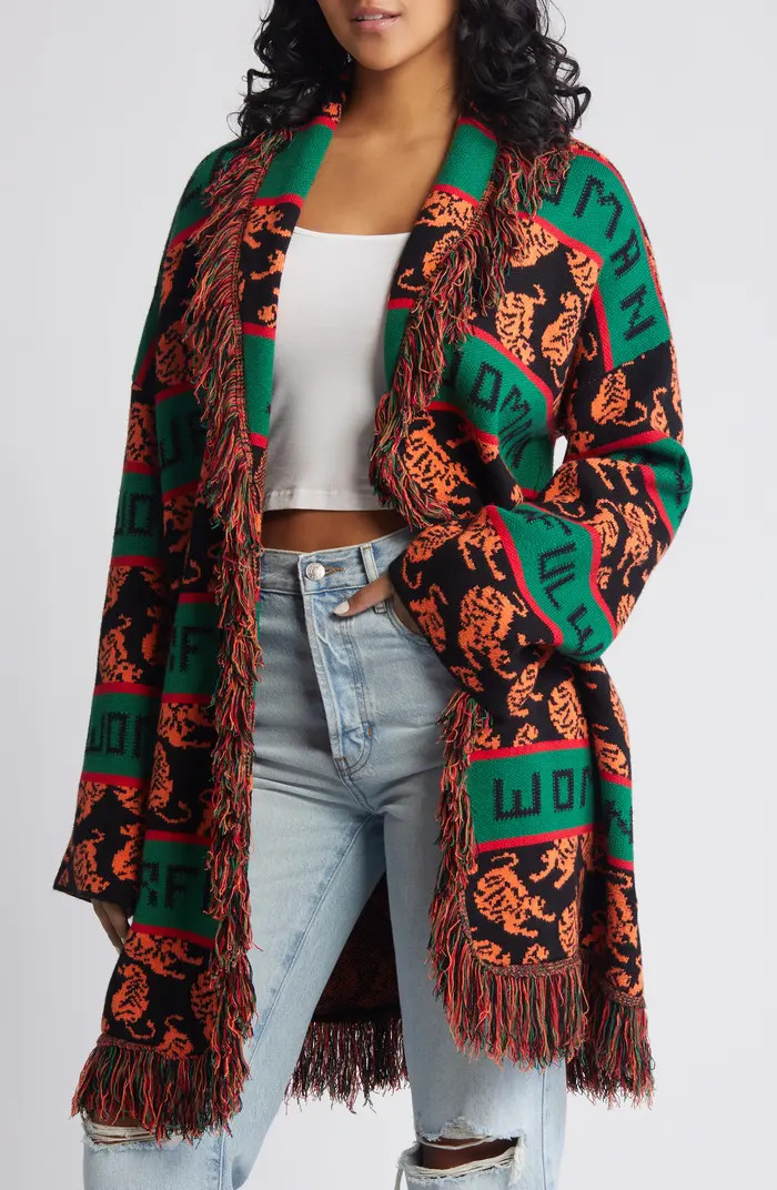 Powerful Woman Fringe Open Front Cardigan | Nordstrom