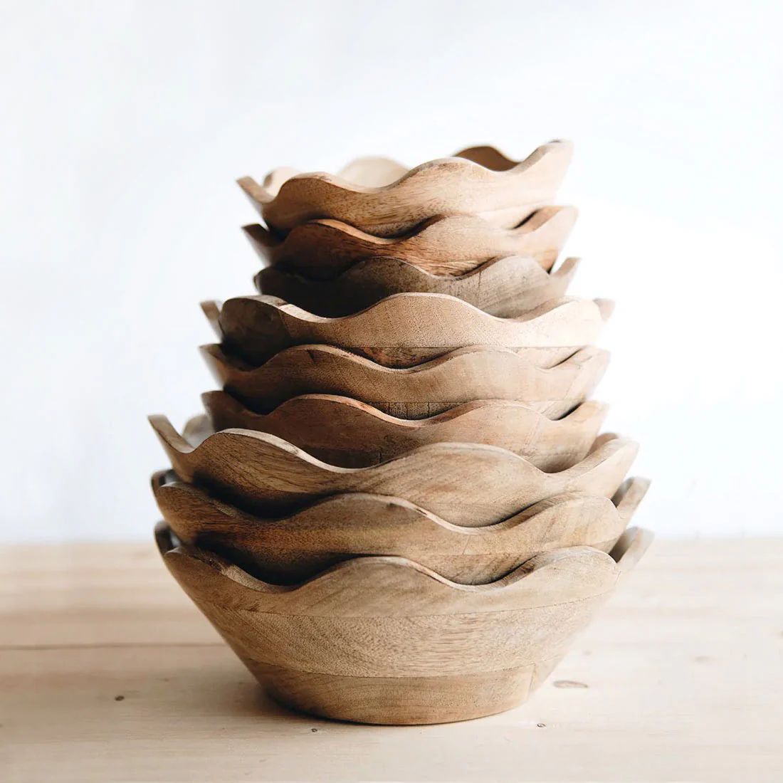 Scalloped Wooden Bowl | Roan Iris
