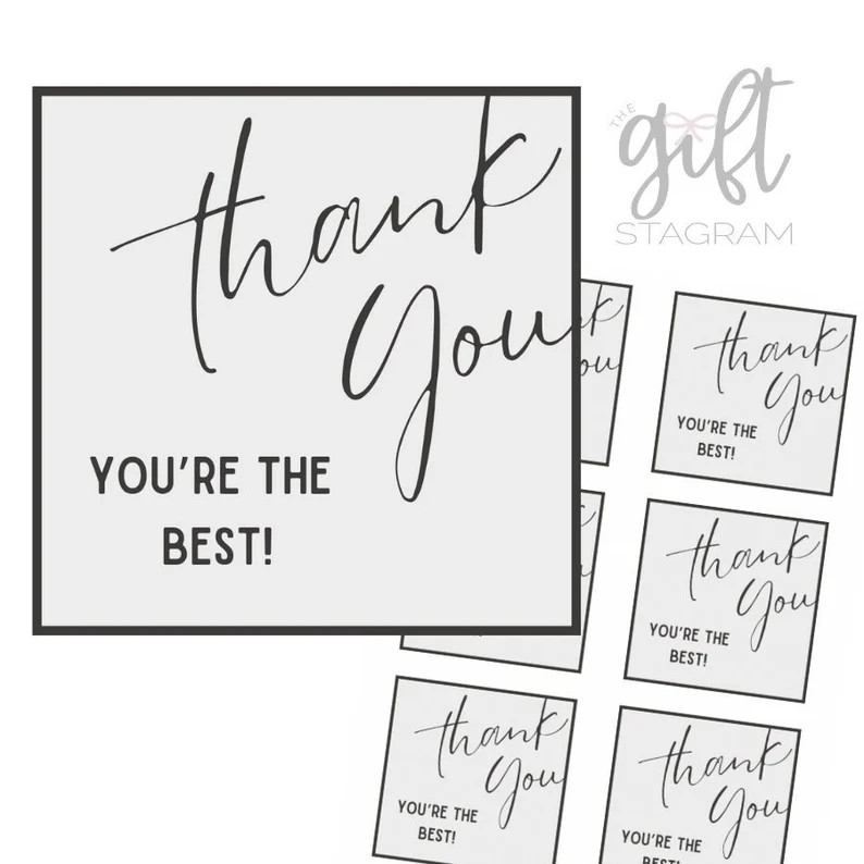 Thank You, You're The Best Gift Tag | DIGITAL DOWNLOAD | Thank You Gift Tag | Thanks Gift Ideas |... | Etsy (US)