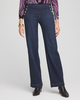 Embellished Wide Leg Pull On Jeans | Chico's