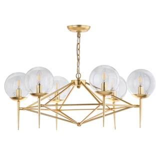 Safavieh Greyor 6-Light Gold Chandelier with Clear Globe Shade-CHA4001A - The Home Depot | The Home Depot