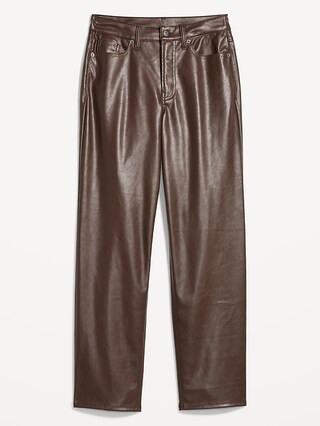 High-Waisted OG Loose Faux-Leather Pants for Women | Old Navy (CA)