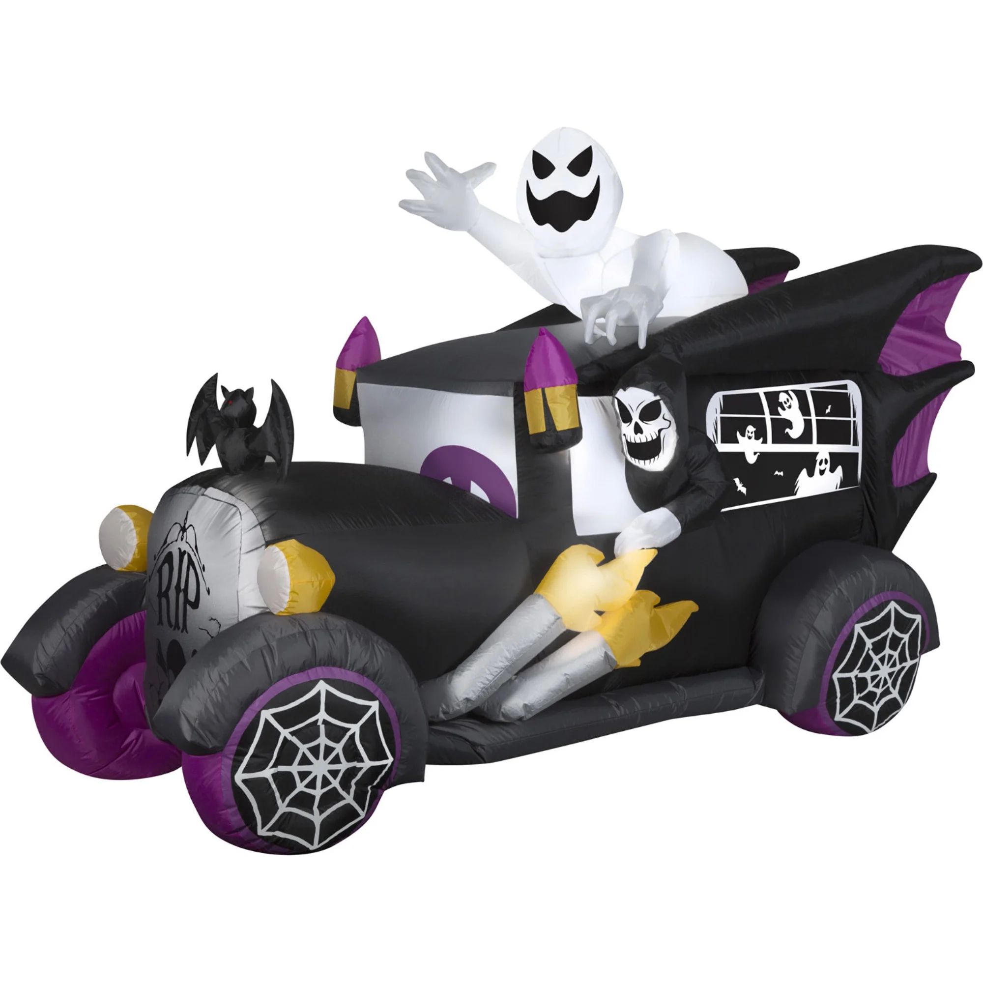 9 ft. L Halloween Airblown Inflatables Black Vintage Hearse | Walmart (US)