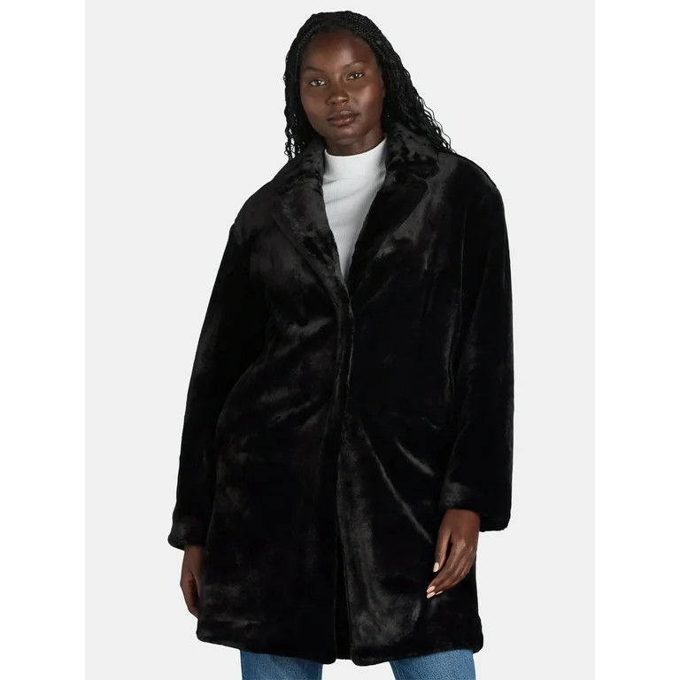 Madden NYC Women’s Faux Fur Coat, Midweight, Sizes XXS-XXL - Walmart.com | Walmart (US)
