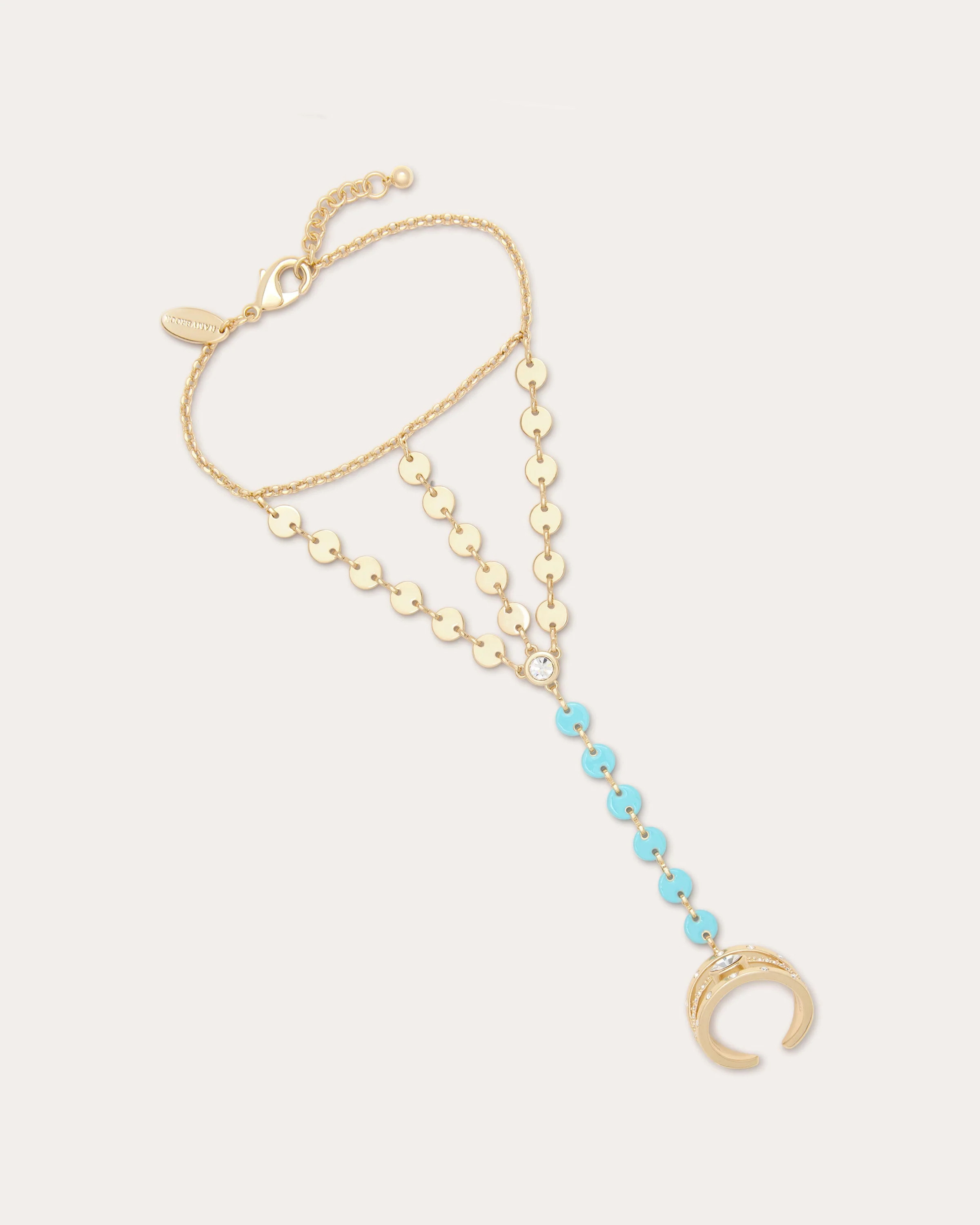 Saruti Enamel Hand Chain in Gold | Ramy Brook