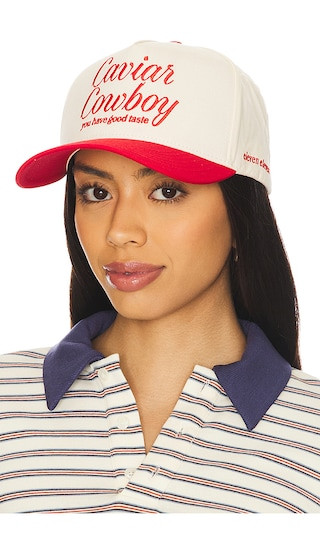 Caviar Cowboy Cap in Beige & Red | Revolve Clothing (Global)