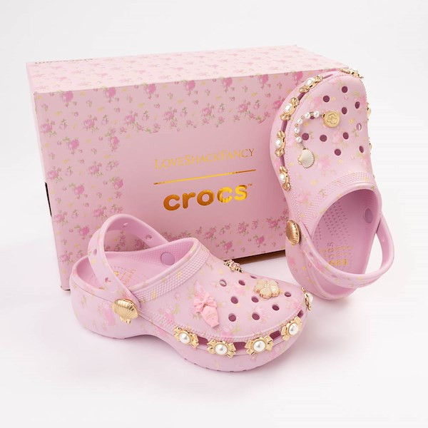 Womens LoveShackFancy x Crocs Classic Platform Clog - Ballerina Pink | Journeys