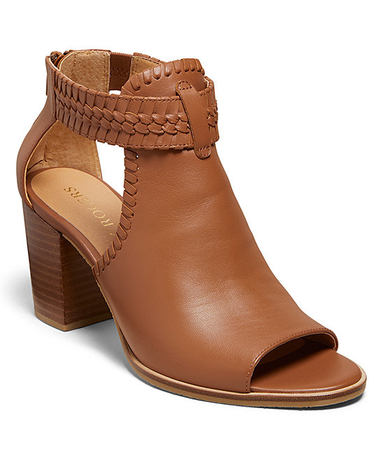 Jack Rogers Women's Casual boots LUGGAGE - Luggage Brown Open-Toe Tinsley Leather Bootie - Women | Zulily