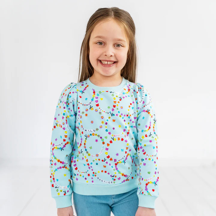 Friends Forever Puff Sleeve Crewneck | Little Sleepies