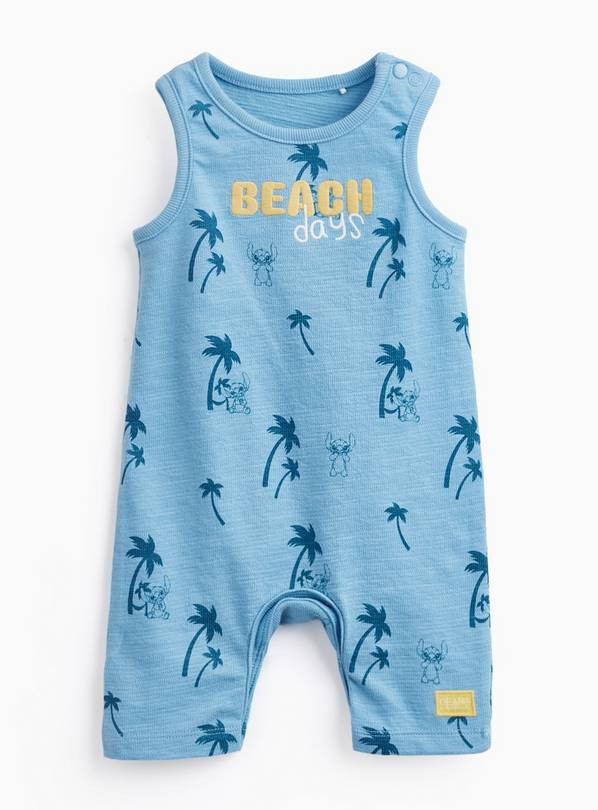 Blue Lilo & Stitch Print Sleeveless Romper 3-6 months | Tu Clothing