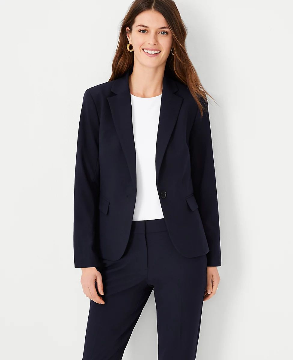 The Notched One Button Blazer in Seasonless Stretch | Ann Taylor (US)