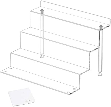 NIUBEE Clear Acrylic Riser Stand Shelf for Amiibo Funko Pop Figure Display, Steps Display for Decora | Amazon (US)
