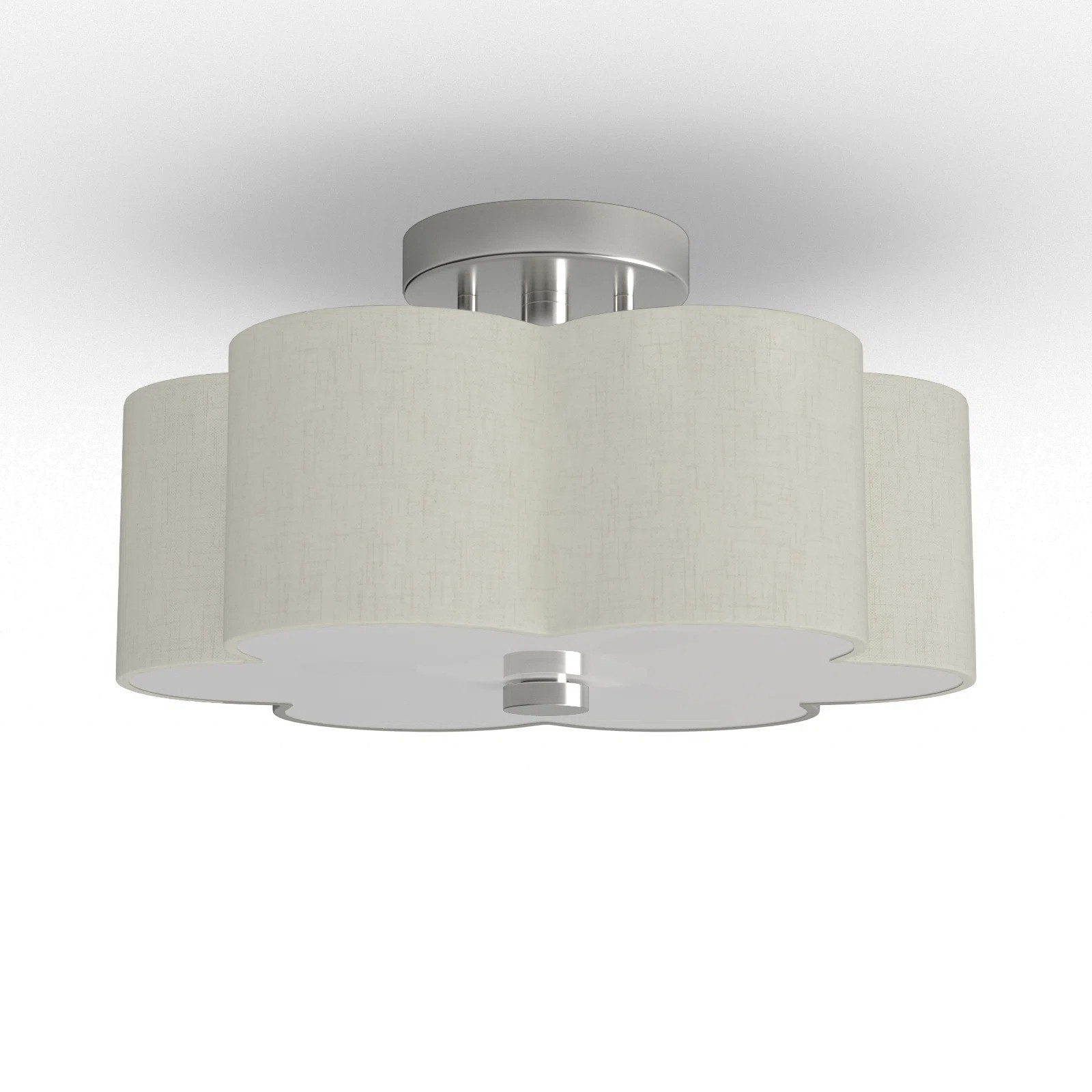 Copper Linen Blend Semi Flush Mount | Wayfair North America
