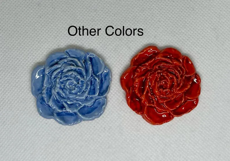 Lovely Shaded Ceramic Rose Tiles - Etsy | Etsy (US)