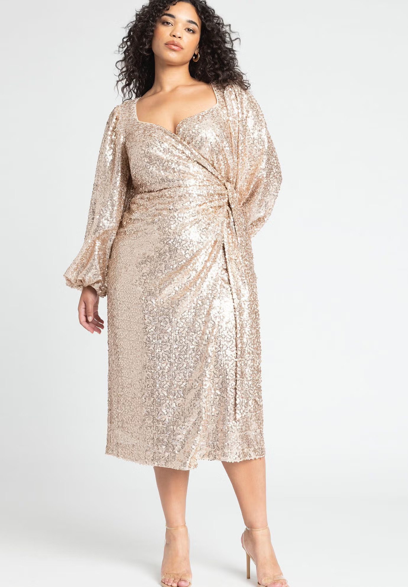 Sequin Wrap Dress | Eloquii