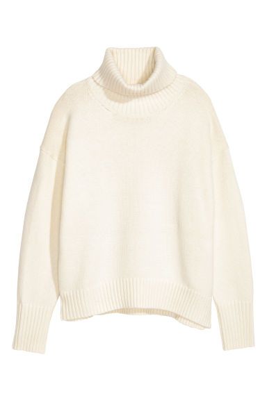 H & M - Knit Turtleneck Sweater - White | H&M (US + CA)