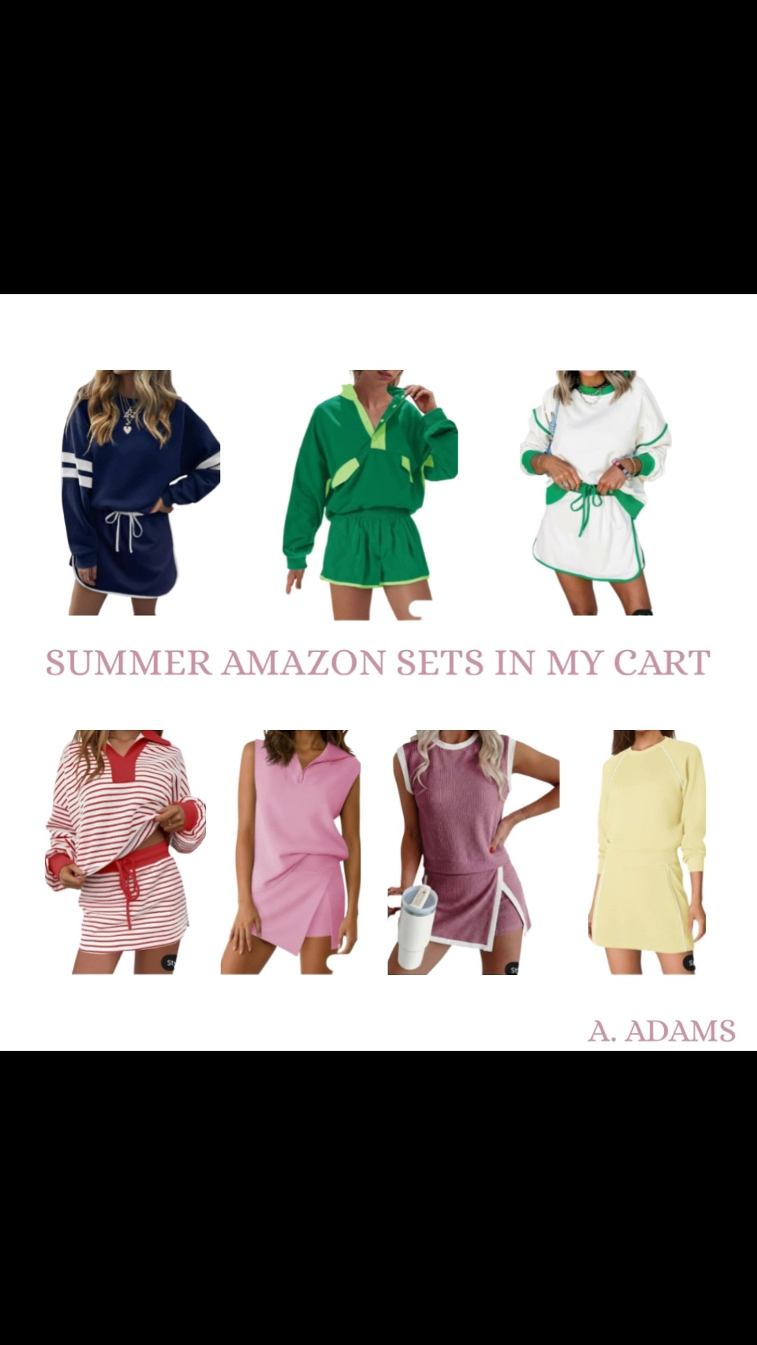 What’s in my Amazon Cart?!?! 
Sets on Sets on Summer sets - That’s what’s in Abbie’s 🛒

#LTKActive #LTKOver40 #LTKootd