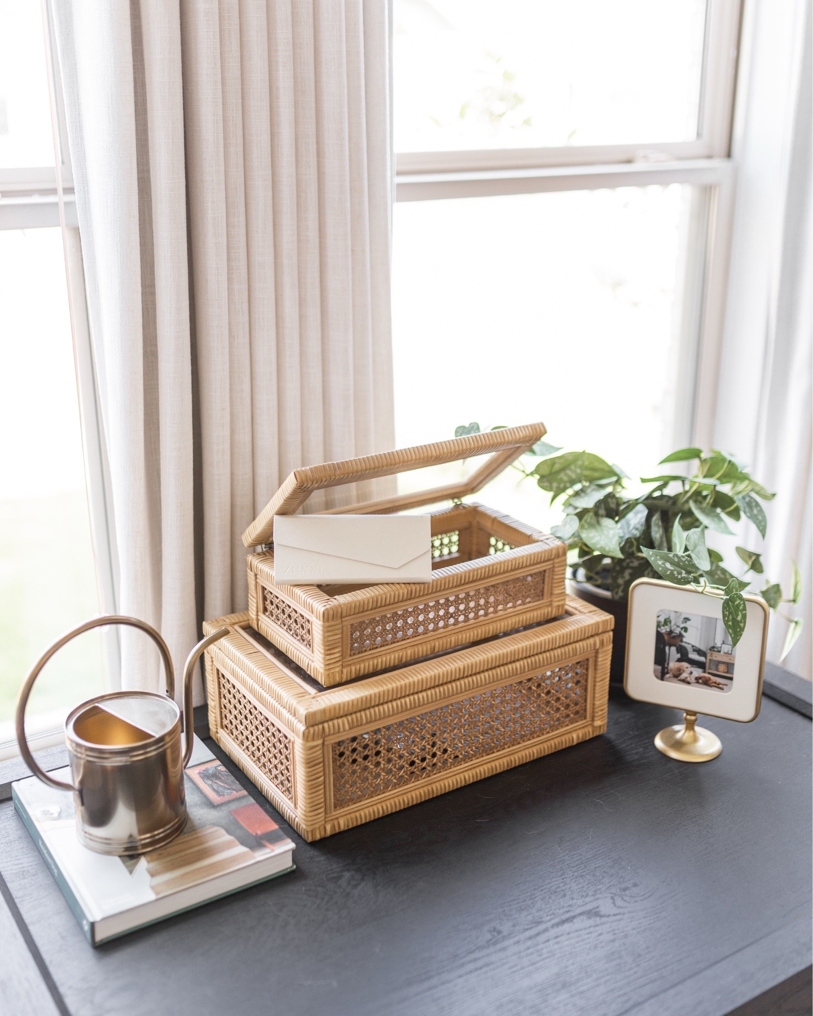 These cane and woven rattan decorative storage boxes are an aesthetic and practical way to organize items and keep the clutter out of sight!

#LTKHome