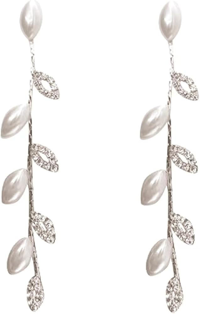 Wedding Earrings for Brides、Bridal Bridesmaid Earrings for Wedding Crystal Cubic Zirconia Brida... | Amazon (US)