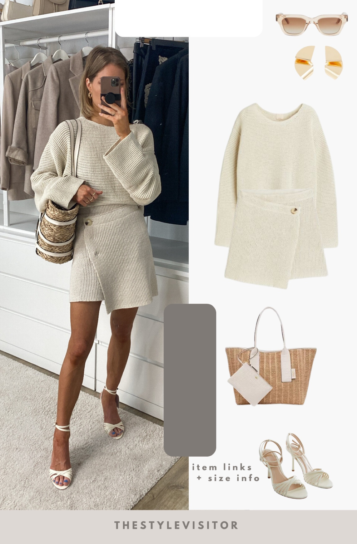 Lovely knit co-ord but it’s quite oversized. Fabric is stretchy because it’s a knit and the sleeves of the jumper are very long. I would definitely size down on the jumper and size down on the skirt if u’re petite or in between sizes. Love this for holiday beach wear with sandals too. Read the size guide/size reviews to pick the right size.

Leave a 🖤 to favorite this post and come back later to shop 

#knit skirt #knit top #cream #beige #beach outfit #date night #holiday outfit 

#LTKeurope #LTKstyletip #LTKSeasonal