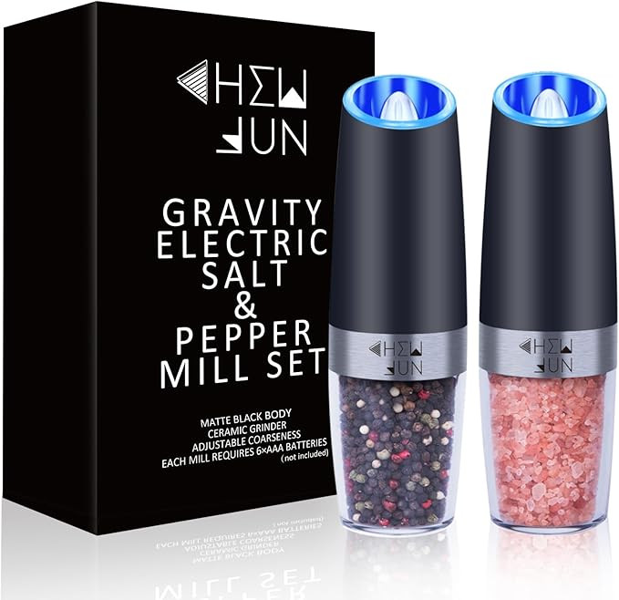 Gravity Salt and Pepper Grinder Set with Adjustable Coarseness Automatic Pepper and Salt Mill Set... | Amazon (US)