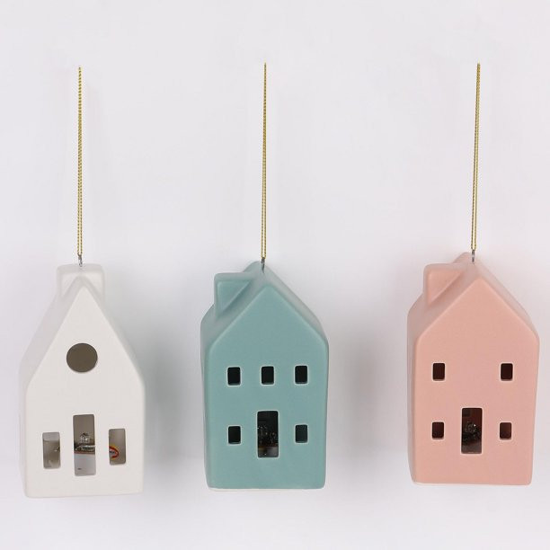 HOLDAY TIME S/3 4IN LED CERAMIC VILLAGE ONRAMENTS, 3 CERAMIC VILLAGE ORNAMENTS | Walmart (CA)