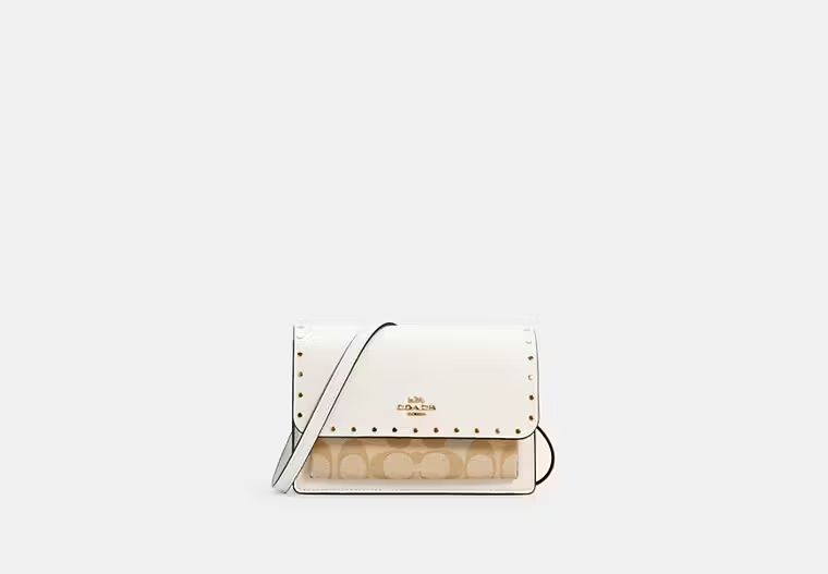 Foldover Belt Bag In Signature Canvas With Rivets | Coach Outlet US