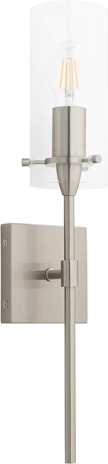 Effimero Brushed Nickel Wall Sconce Lighting - Bathroom Light Fixture - Modern Indoor Bedroom Wal... | Amazon (US)