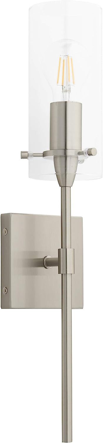 Effimero Brushed Nickel Wall Sconce Lighting - Bathroom Light Fixture - Modern Indoor Bedroom Wal... | Amazon (US)