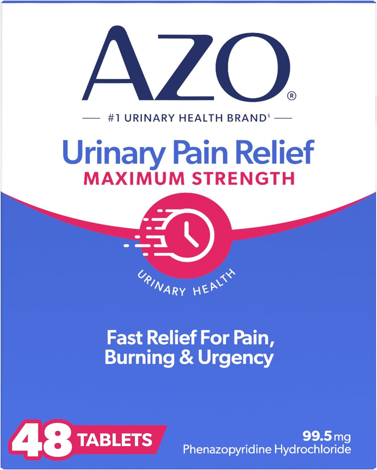 AZO Urinary Pain Relief Maximum Strength, Fast Relief of UTI Pain, 48 Ct | Amazon (US)