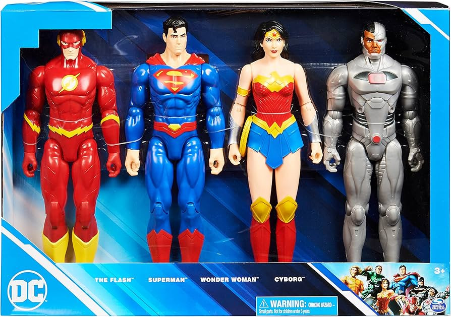 DC Comics 12-inch Action Figure 4-Pack with Superman, The Flash, Wonder Woman and Cyborg | Amazon (US)