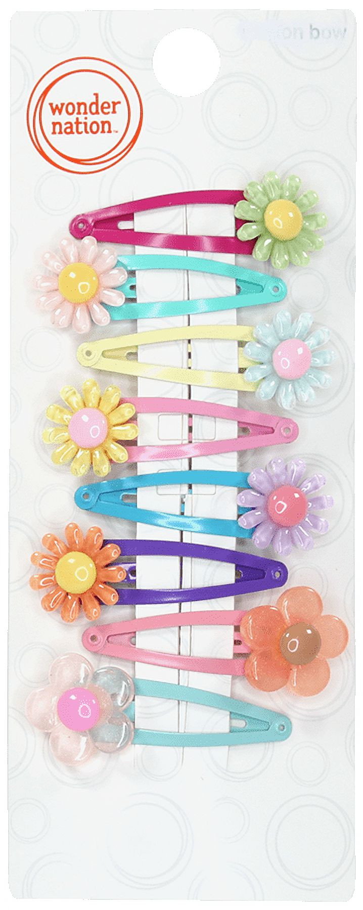 Wonder Nation Flowers Snap Clip Set, 8-Piece | Walmart (US)