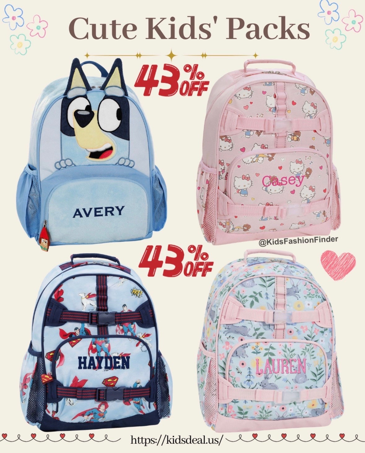 🎒✨ Pottery Barn Kids Backpack Sale!

So many adorable picks 😍

💖 Hello Kitty Glow-in-the-Dark Mackenzie Backpack

🐶 Bluey Critter Backpack
… and more cute styles your kids will LOVE!

Perfect for school, travel, or everyday adventures 🎒💫
Don’t miss these deals!

#PotteryBarnKids #KidsBackpack #HelloKitty #Bluey #BackToSchool #MomFinds #KidsStyle #SchoolEssentials #AmazonFinds #SaleAlert #KidsGear 🎒💕

#LTKSaleAlert #LTKKids #LTKTravel