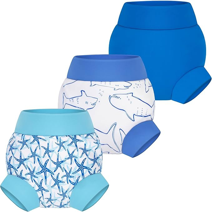 BIG ELEPHANT Baby Swim Diapers 3pcs, Reusable Adjustable Washable Waterproof Swimming Diaper for ... | Amazon (US)