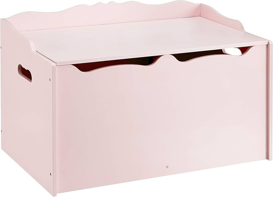 Amazon Basics Kids Toy Box, Wooden Organizer Storage Chest, Pink, 30" x 18" x 19" | Amazon (US)
